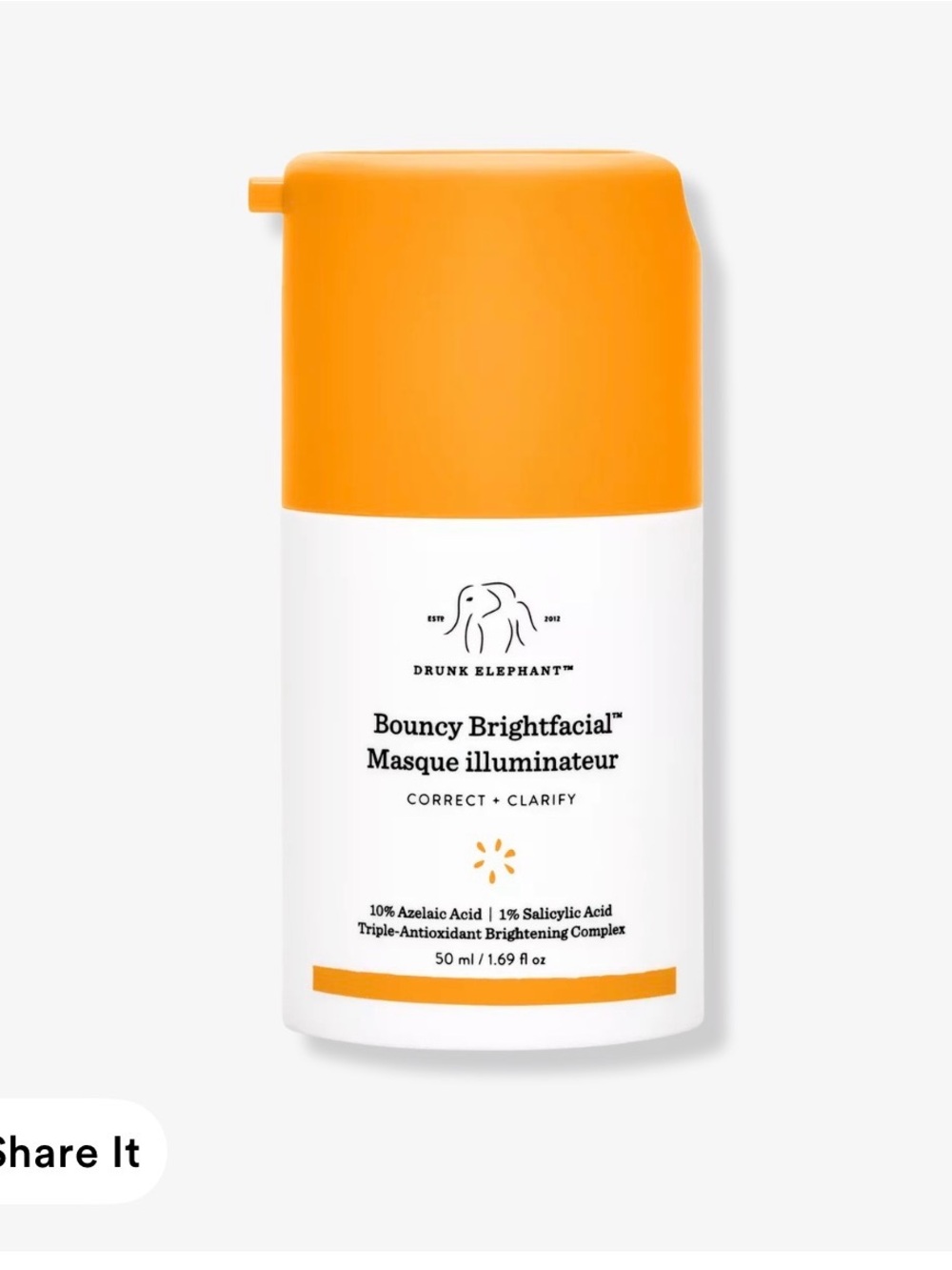 Drunk Elephant Bouncy Brightfacial Illuminating Mask — New in Box